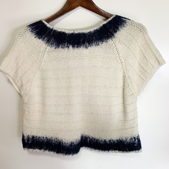 Anthropologie Field Flower Alpaca Wool Felt work Cropped Sweater Size Small - Picture 6 of 11